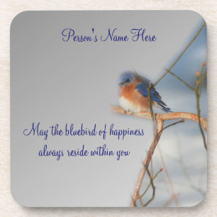Bluebird Of Happiness Personalized Coaster Set