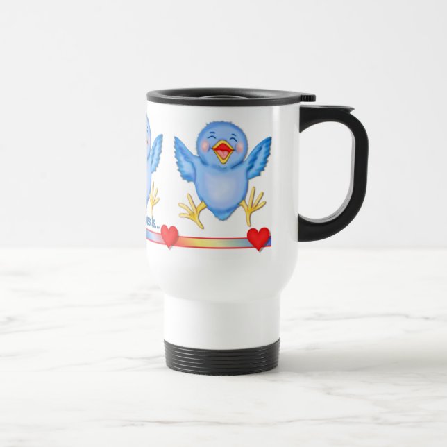 Bluebird of Happiness Travel Mug (Right)