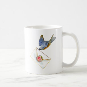 Bluebird of Happiness with Note Coffee Mug