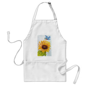 Bluebird of Happiness with Sunflower Standard Apron