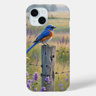 Bluebird On A Fence Post iPhone 15 Case