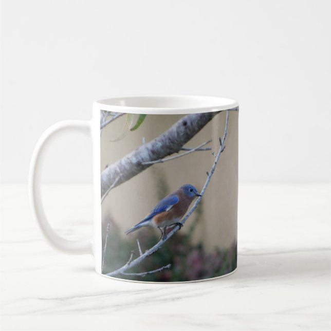 Bluebird on Branch Eastern Bluebird Lovers Coffee Mug (Left)