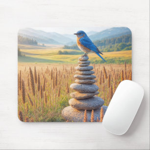 Bluebird On Field Cairn Mouse Mat