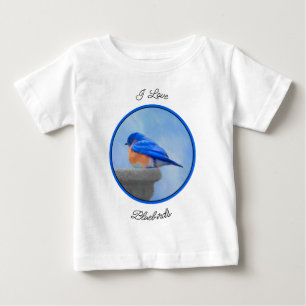 Bluebird Painting - Original Bird Art Baby T-Shirt