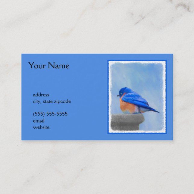 Bluebird Painting - Original Bird Art Business Card (Front)