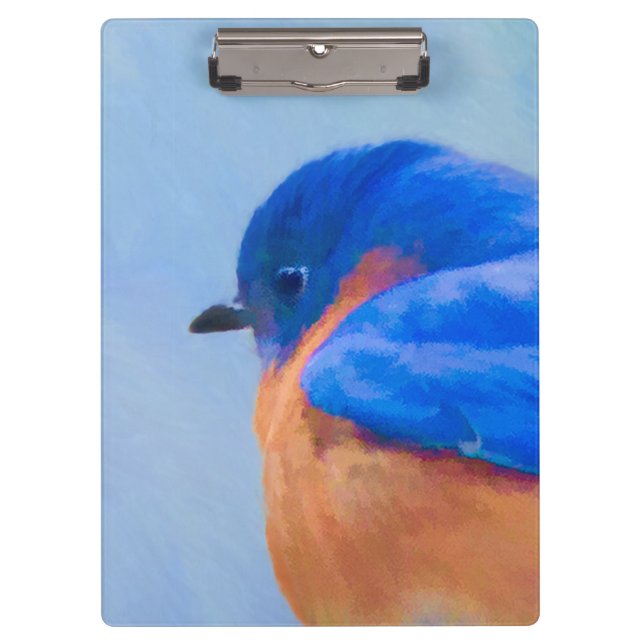 Bluebird Painting - Original Bird Art Clipboard (Front)