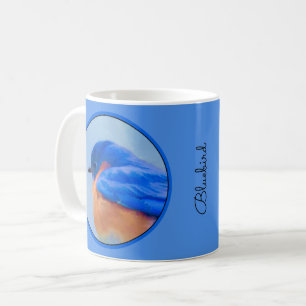Bluebird Painting - Original Bird Art Coffee Mug