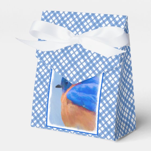 Bluebird Painting - Original Bird Art Favour Box (Front Side)