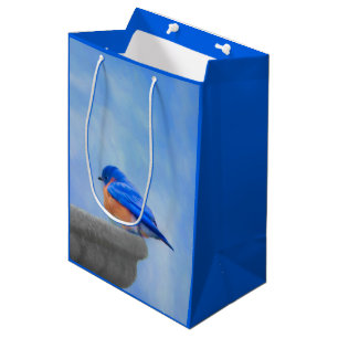 Bluebird Painting - Original Bird Art Medium Gift Bag