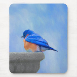 Bluebird Painting - Original Bird Art Mouse Mat