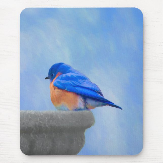 Bluebird Painting - Original Bird Art Mouse Mat (Front)