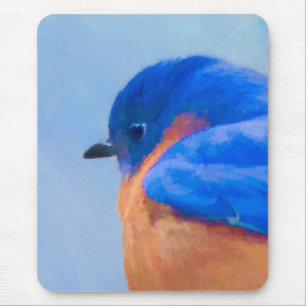 Bluebird Painting - Original Bird Art Mouse Mat