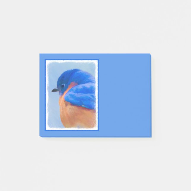 Bluebird Painting - Original Bird Art Post-it Notes (Front)