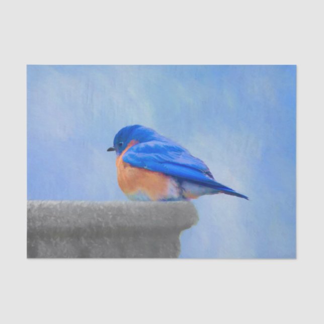 Bluebird Painting - Original Bird Art Tissue Paper (Front)