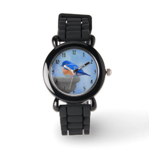 Bluebird Painting - Original Bird Art Watch