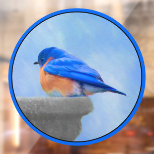 Bluebird Painting - Original Bird Art Window Cling