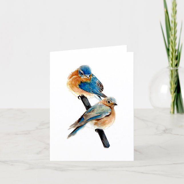Bluebird Pair Thank You Card (Bluebird Pair Thank You Card by Jenn Steffen Art)