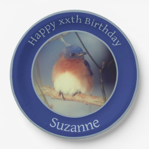 Bluebird Personalised Happy Birthday Paper Plate