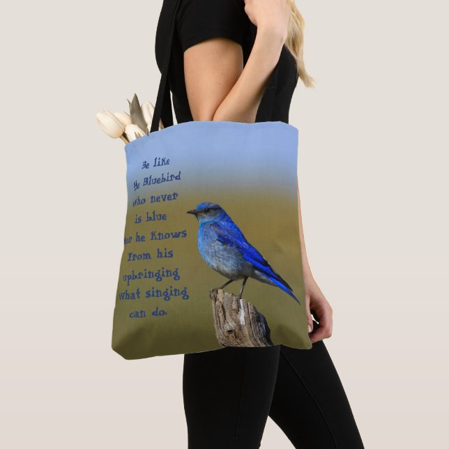 Bluebird Quote Tote Bag (Close Up)