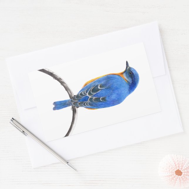 Bluebird Rectangular Sticker (Envelope)