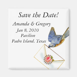 Bluebird Save the Date Magnet