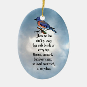 Bluebird "so Loved" Poem Ceramic Tree Decoration