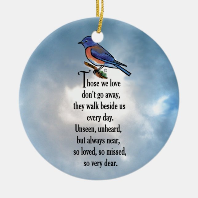 Bluebird "so Loved" Poem Ceramic Tree Decoration (Front)