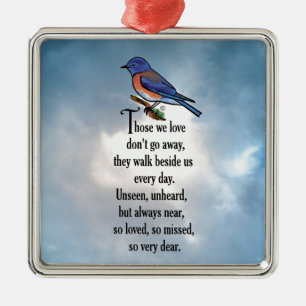 Bluebird "so Loved" Poem Metal Tree Decoration