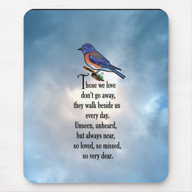 Bluebird "so Loved" Poem Mouse Mat (Front)