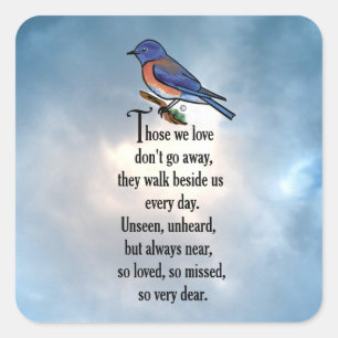 Bluebird "so Loved" Poem Square Sticker