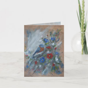 Bluebird USA - hand painted Card
