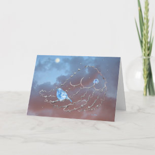 Bluebird Watching the Moon  Invitation