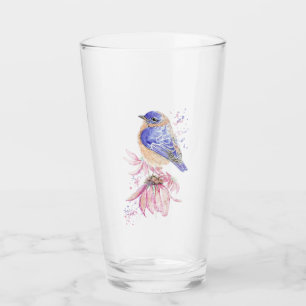 Bluebird Watercolor Garden Bird Nature Art Glass