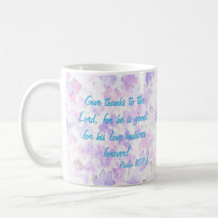 Bluebird Watercolor Scripture Mug Psalm 107