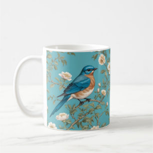 Bluebird William Morris Inspired Turquois  Coffee Mug