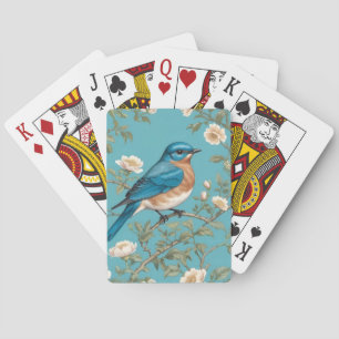Bluebird William Morris Inspired Turquois  Playing Cards