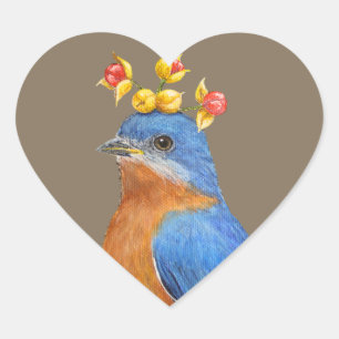 bluebird with bittersweet stickers