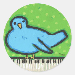 bluebird with piano stickers