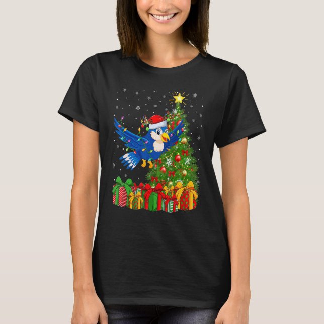 Bluebird   Xmas Holiday Santa Bluebird Christmas T T-Shirt (Front)