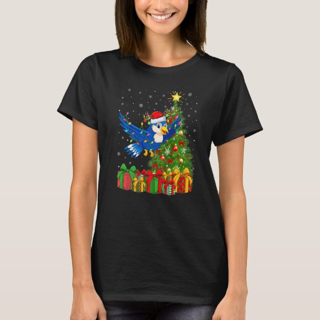 Bluebird  Xmas Holiday Santa Bluebird Christmas Tr T-Shirt (Front)