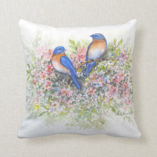 Bluebirds and Blossoms Pillow