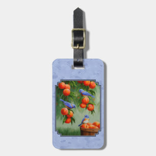 Bluebirds and Peaches Blue Luggage Tag