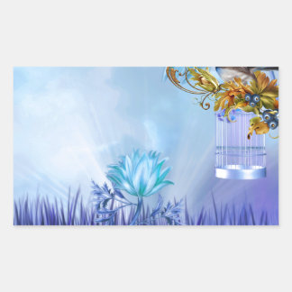 Bluebirds Blue Pond Birds Rectangular Sticker