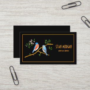 Bluebirds Business Cards Black