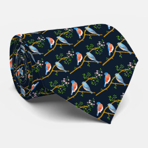 Bluebirds Dark Blue Neck Tie