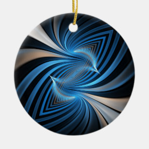 Bluebirds Fractal Ceramic Tree Decoration