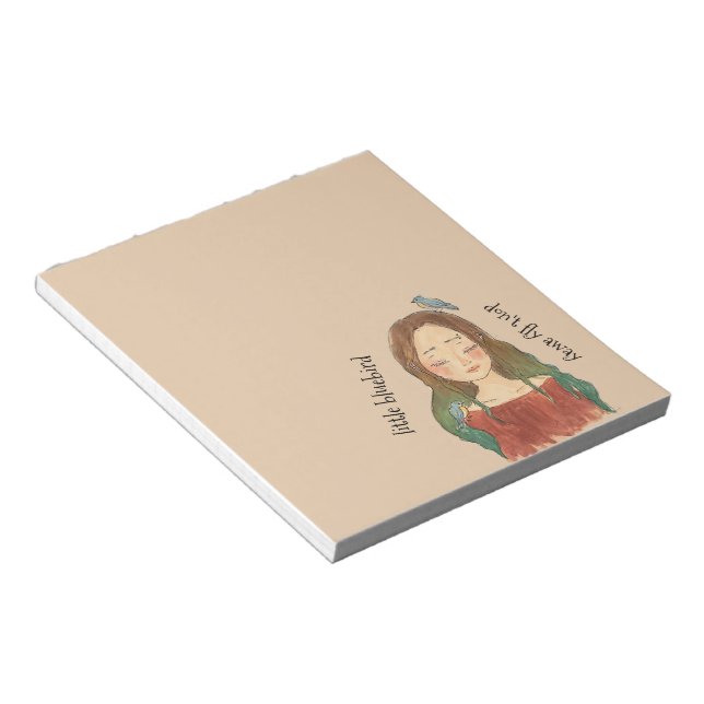 Bluebirds Girl Don't Fly Away Notepad (Angled)