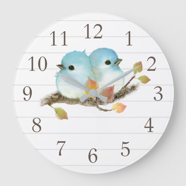 Bluebirds Home Decor Wall Clock (Front)