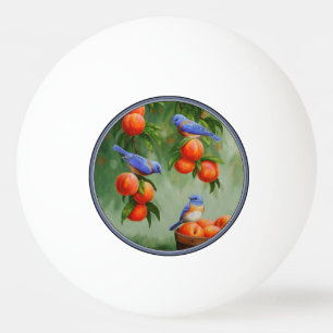 Bluebirds in a Peach Tree Orchard Ping Pong Ball