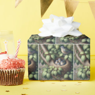 Bluebirds In Nest Wrapping Paper
